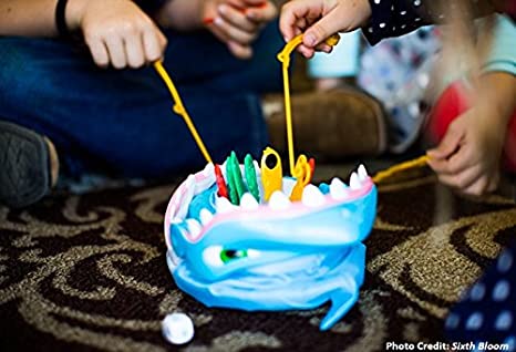 Pressman Shark Bite -- Roll the Die and Fish for Colorful Sea Creatures Before the Shark Bites Game!