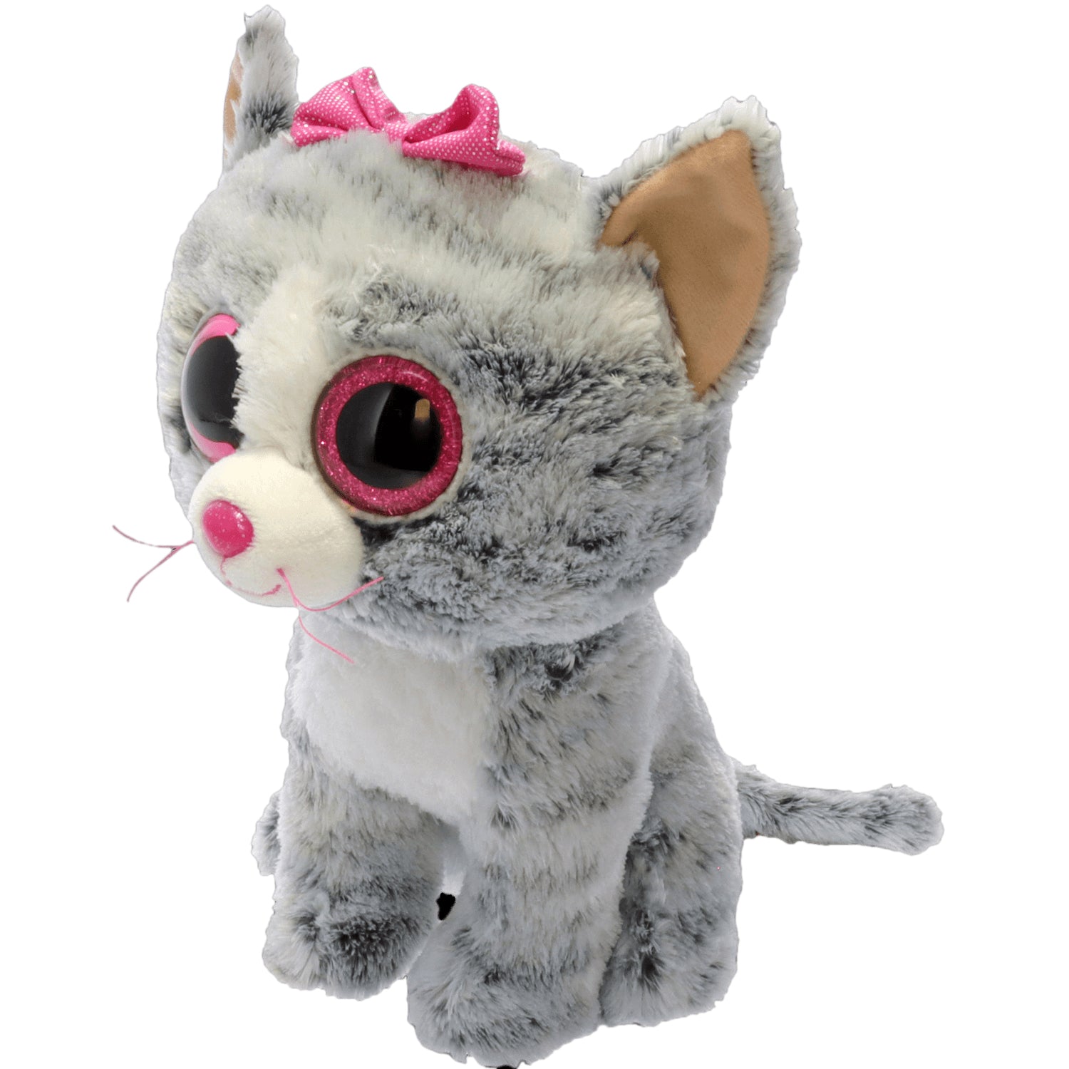 TY KiKi Cat Grey Striped Medium