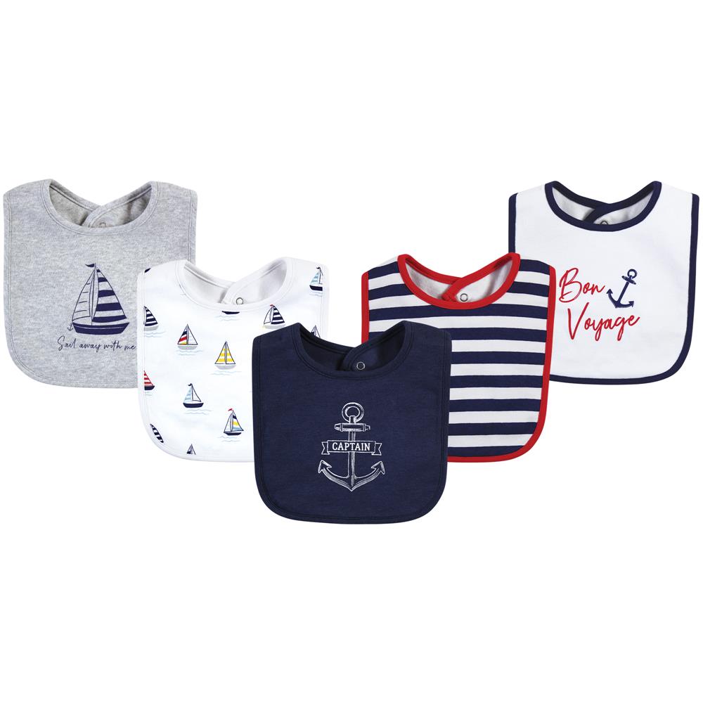 Hudson Baby 5 Pack Cotton Interlock Bibs