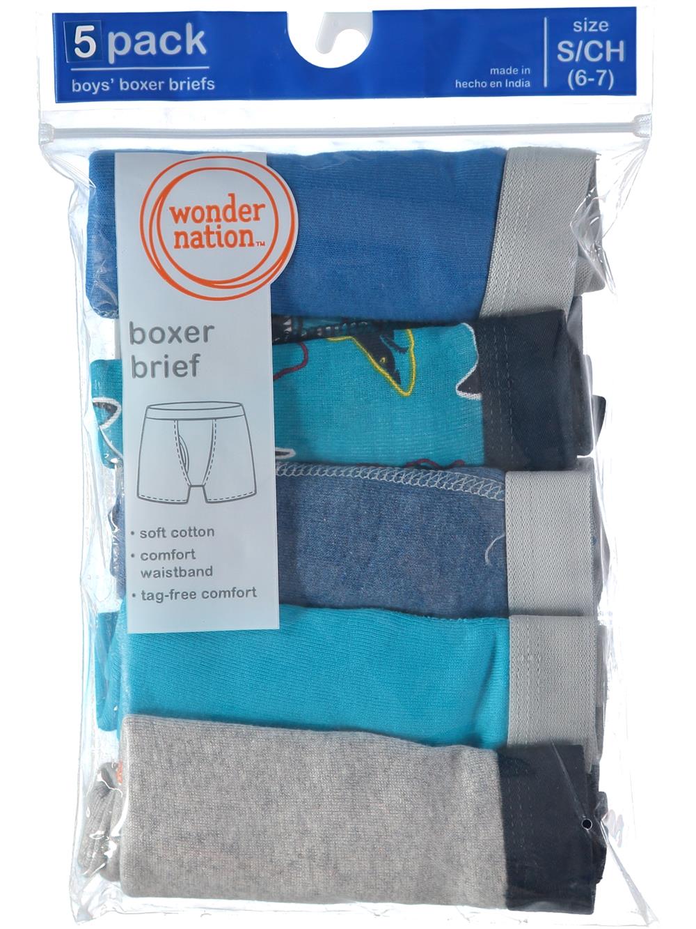 Wonder Nation Boys 8-20 5 Pack Boxer Brief