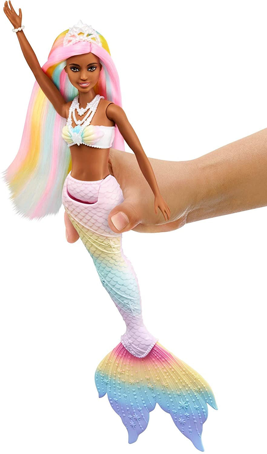 Barbie Dreamtopia Rainbow Magic Mermaid Doll with Rainbow Hair and Water-Activated Color Change Feature