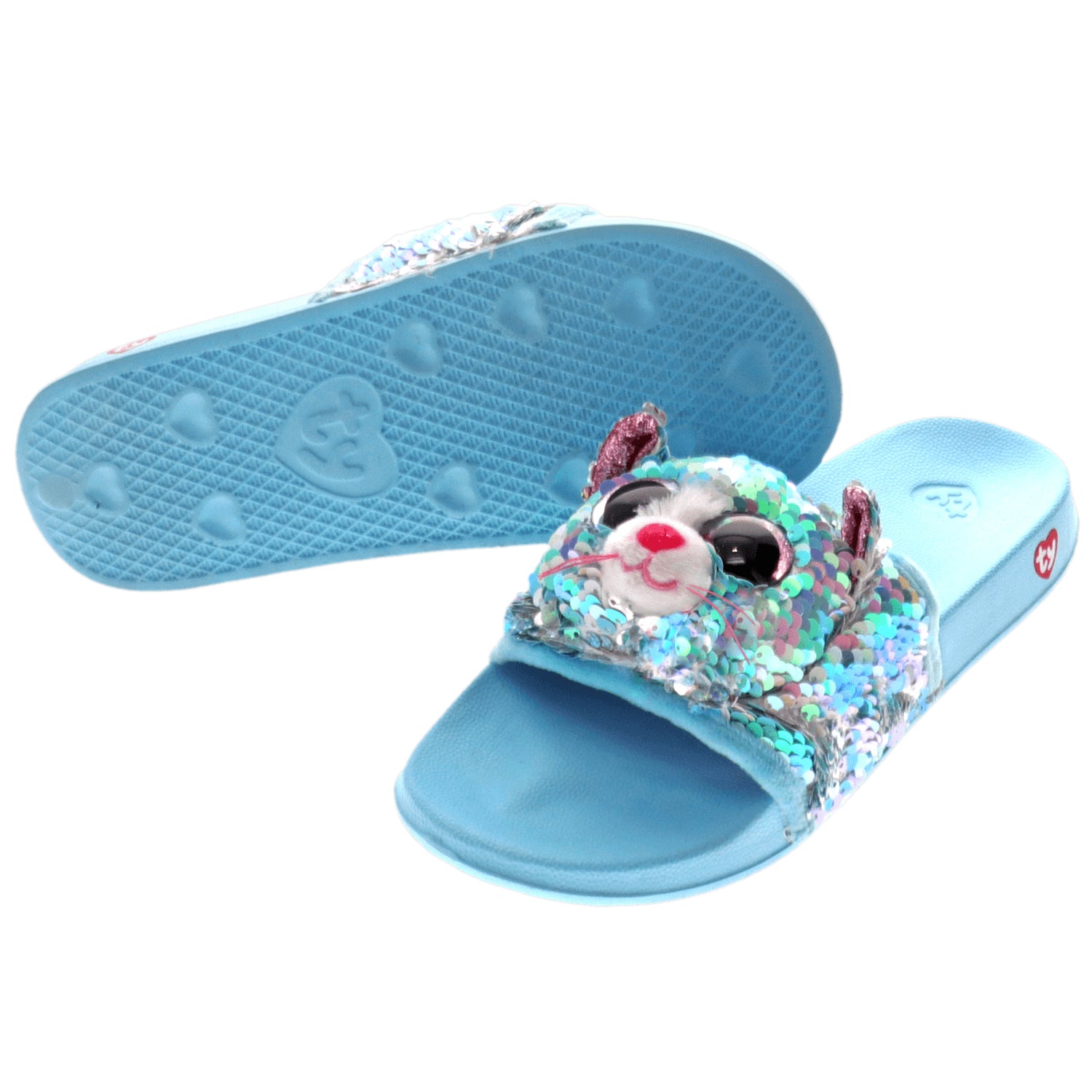 TY Whimsy Cat Reversible Sequin Slides S/M/L