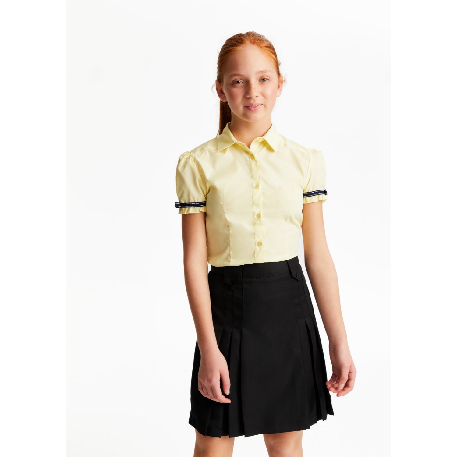 French Toast Girls 7-20 Front Pleated Skirt With Tabs