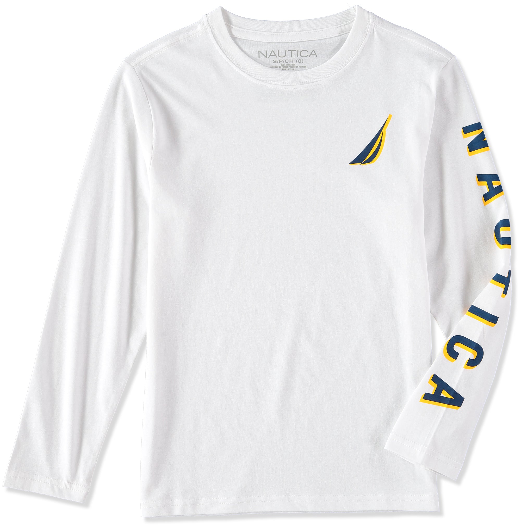 Nautica Boys 8-20 Long Sleeve Stack Logo T-Shirt