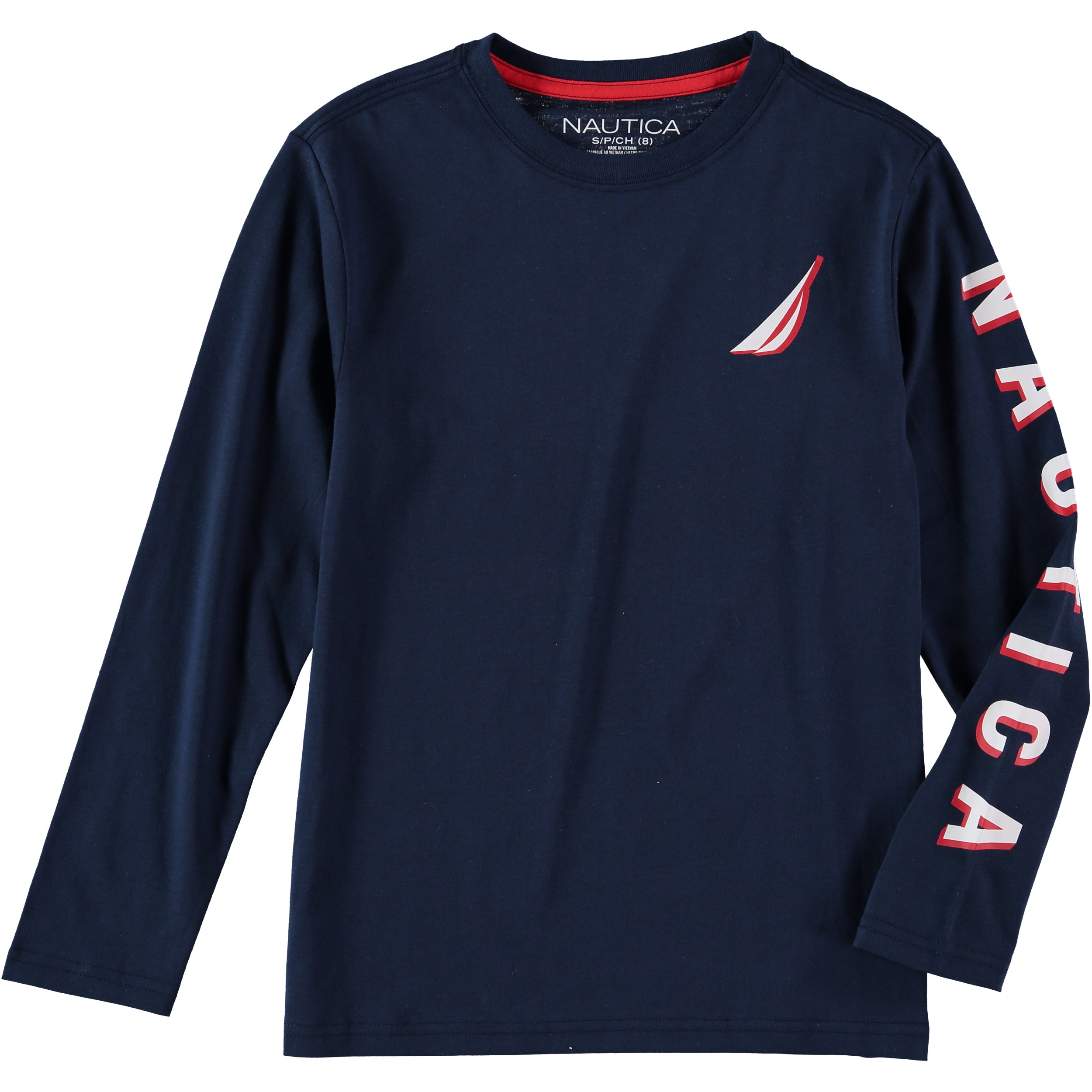 Nautica Boys 8-20 Long Sleeve Stack Logo T-Shirt