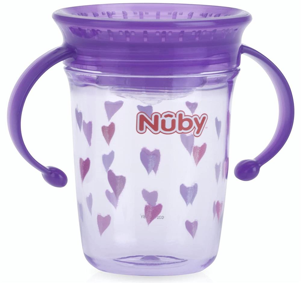 Nuby Tritan No Spill 2 Handle 360 Printed Wonder Cup, 8 oz