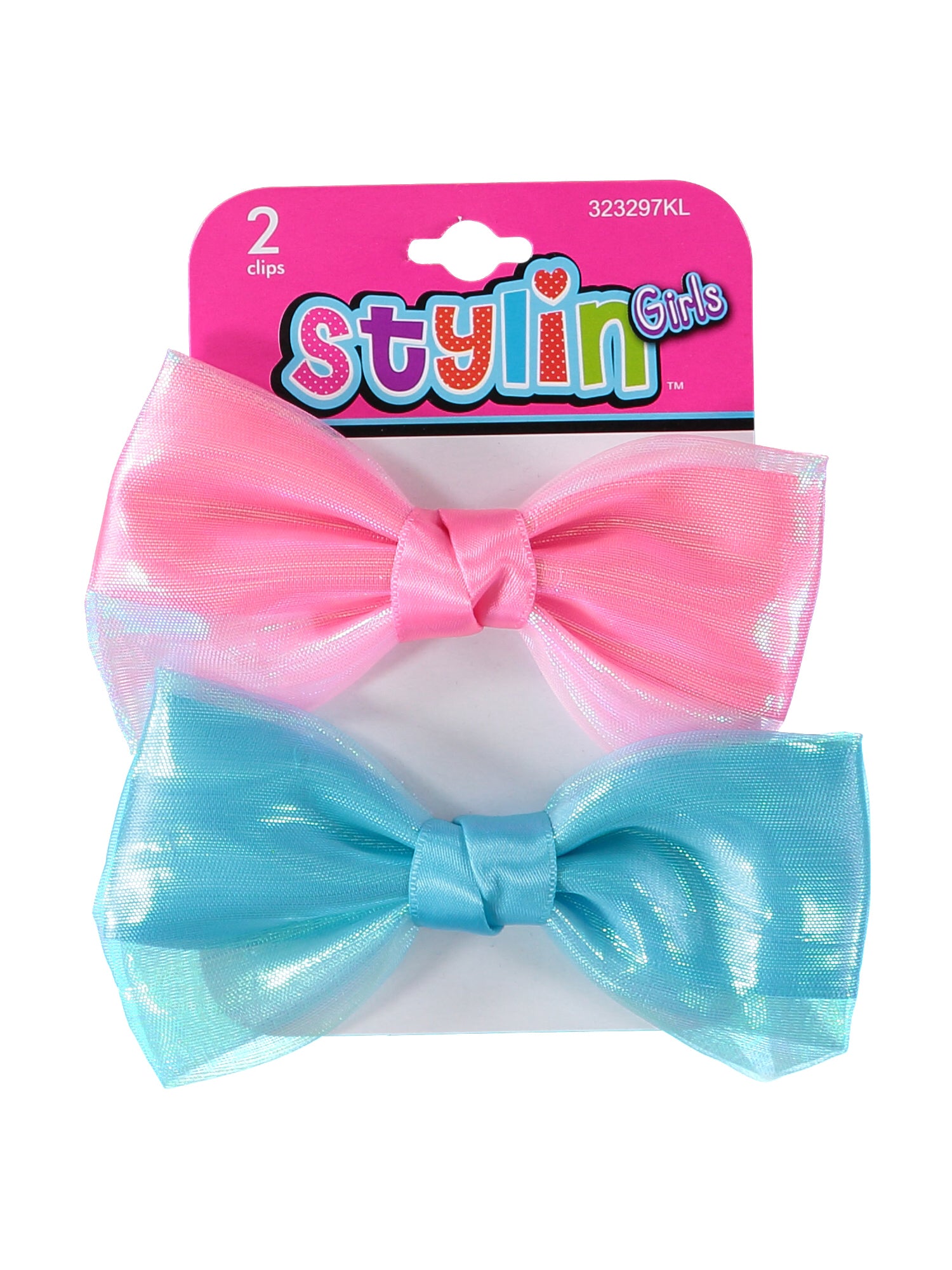 Stylin Girls 2 Piece Sheer Knot Bow Clip