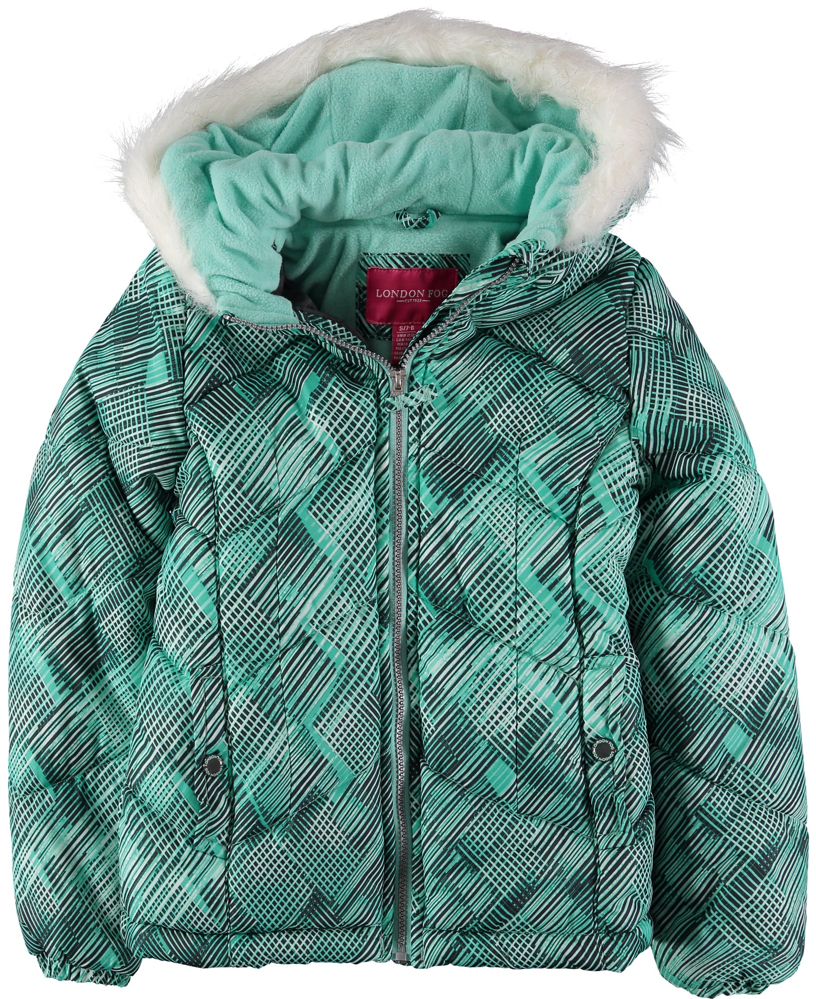 London Fog Girls 7-16 Bubble Jacket Scarf Set