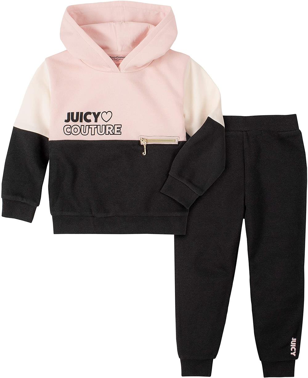 Juicy Couture Girls 7-16 Colorblock Hooded Jogger Set