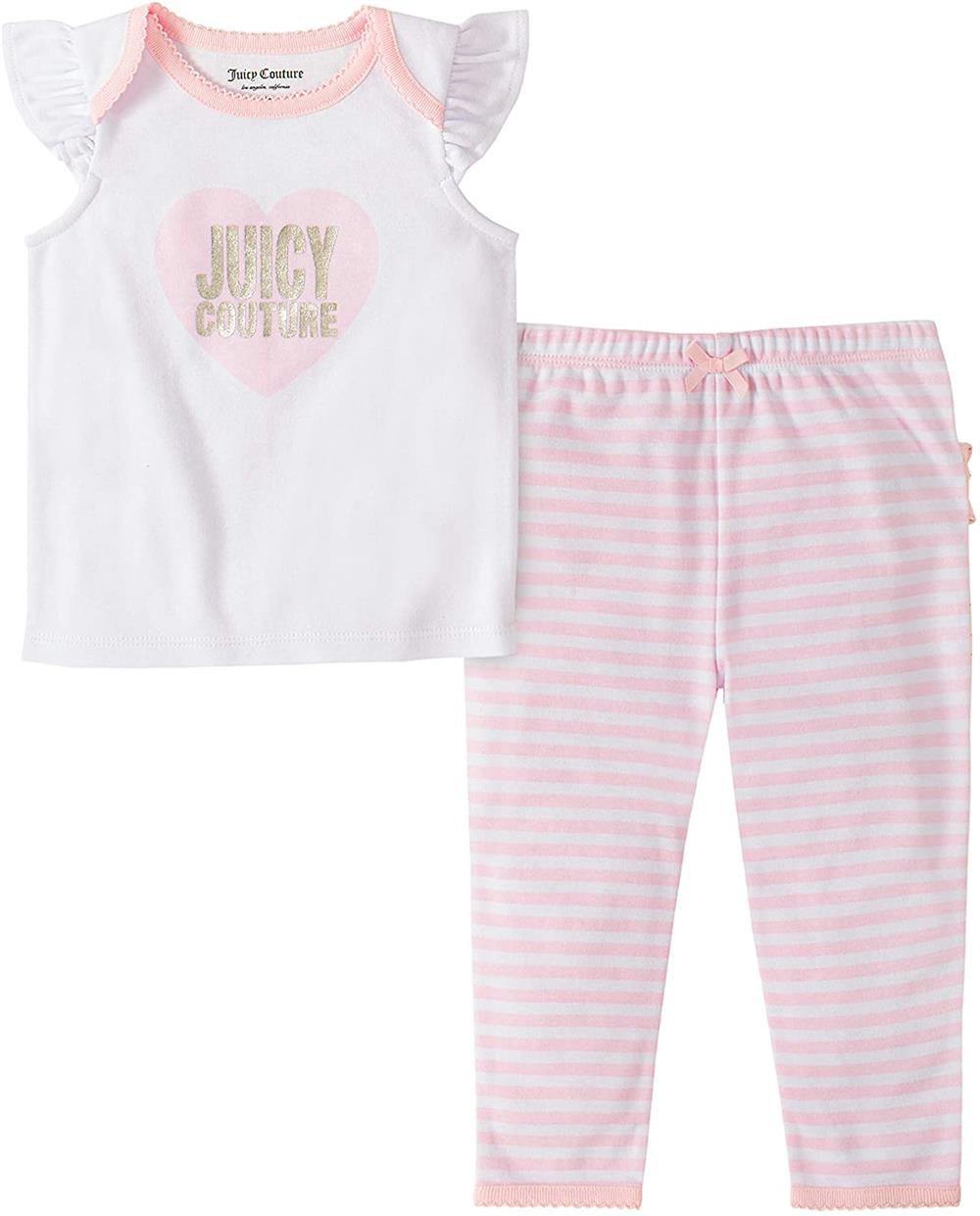 Juicy Couture Girls 12-24 Months Heart Ruffle Pant Set