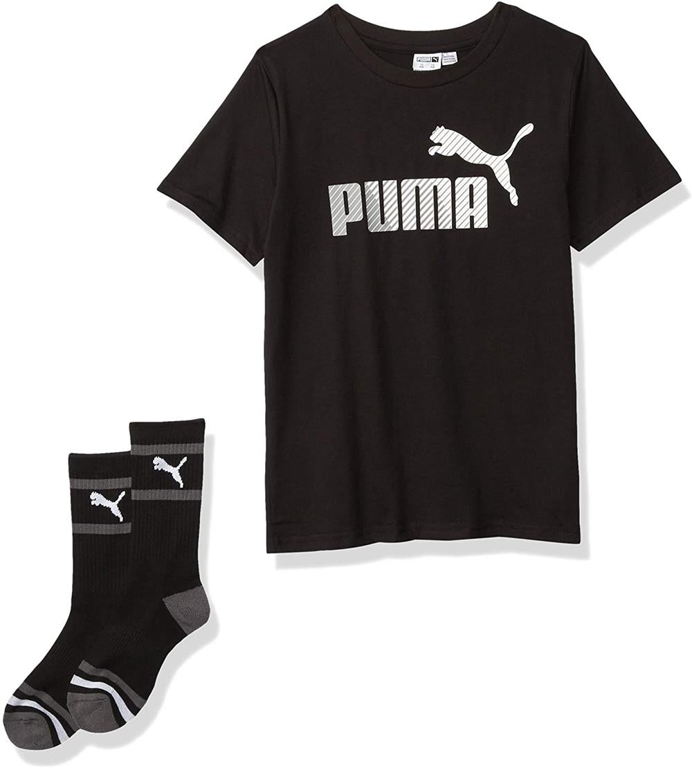 PUMA Boys 8-20 Short Sleeve T-Shirt and Sock Set