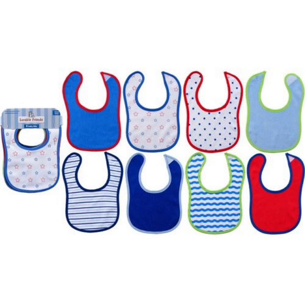 Luvable Friends 8 Pack Cotton Terry Bibs