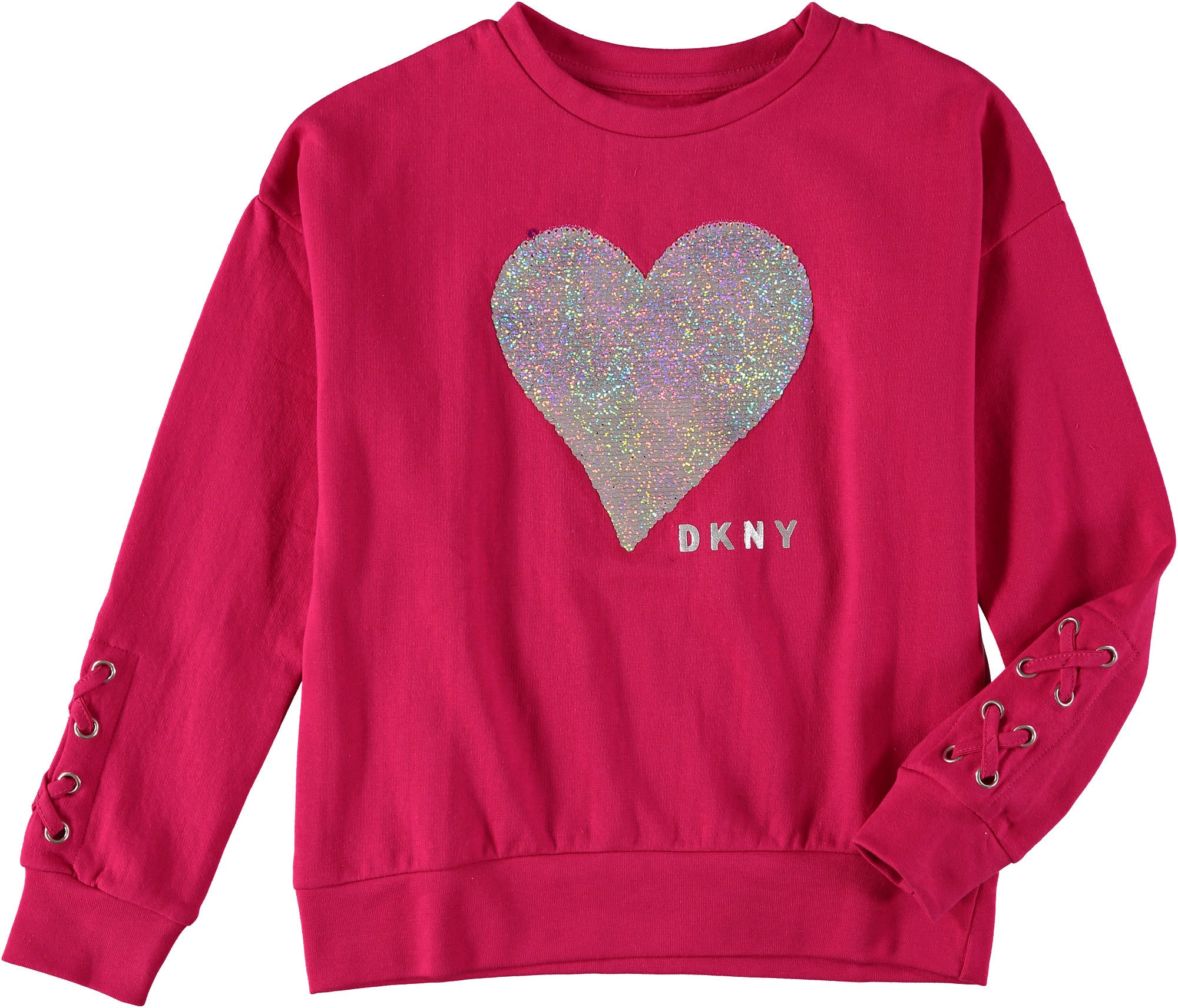 DKNY Girls 4-6X Flip Sequin Heart T-Shirt