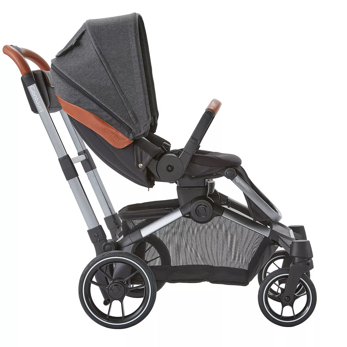 Contours Element Side-by-Side Single-to-Double Stroller, Storm Grey