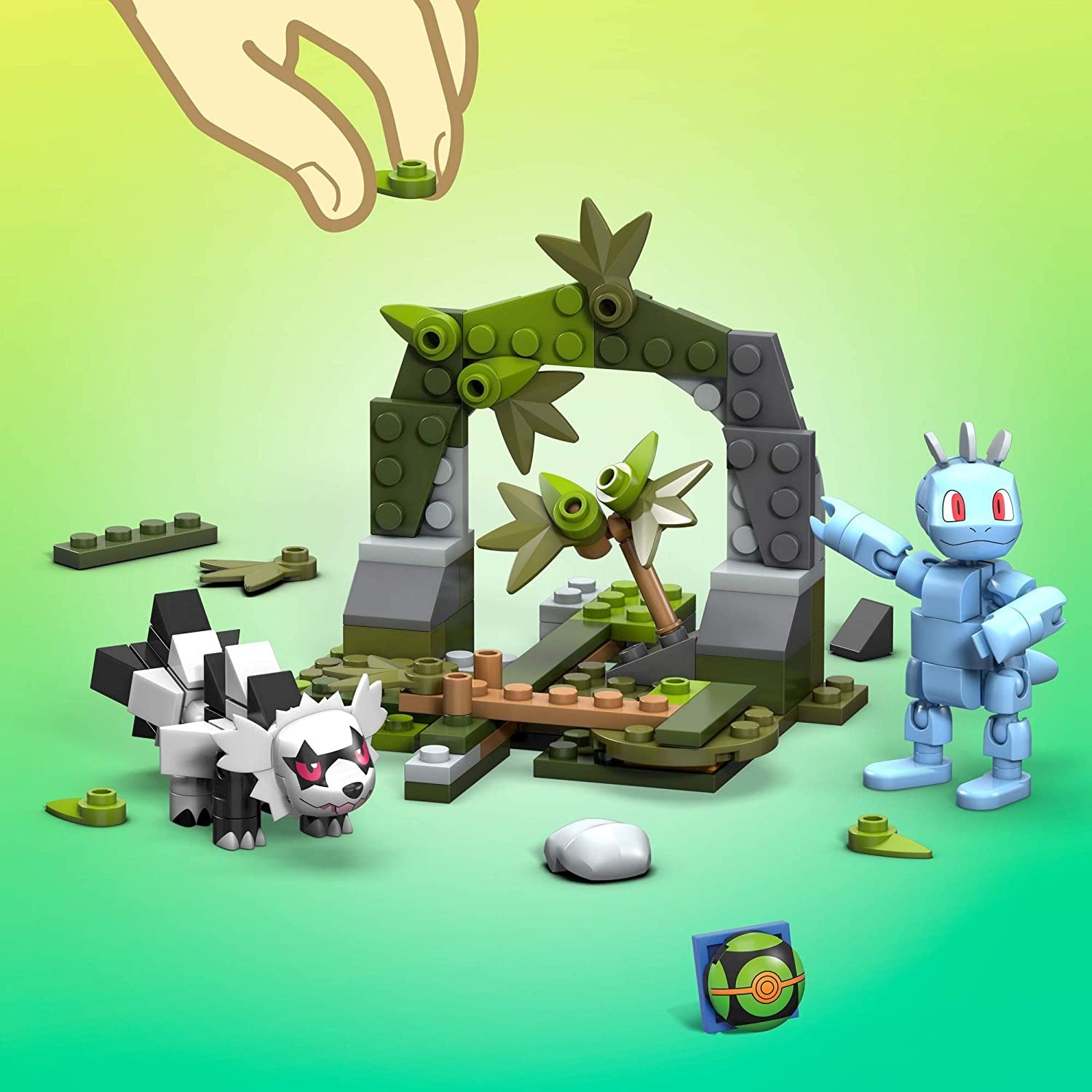 Mattel Pokemon Machop Vs. Galarian Zigzagoon Construction Set