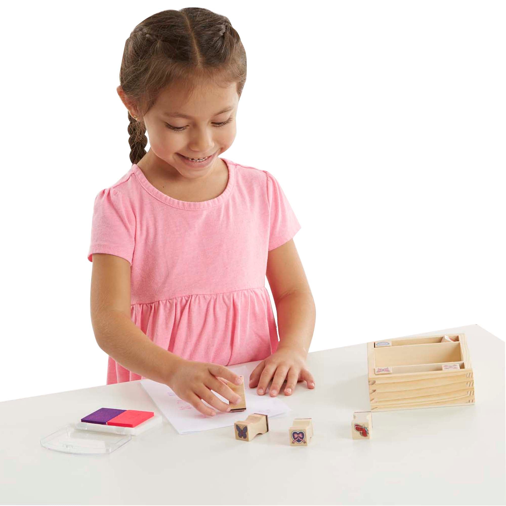 Melissa and Doug Wooden Stamp Set - Butterflies and Hearts