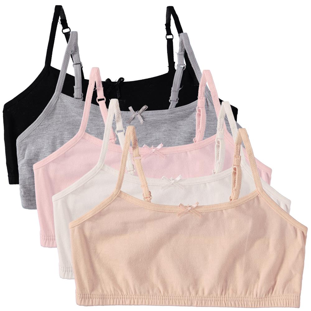 Rene Rofe Girls 7-16 Joelle Cotton Bralette 5-Pack