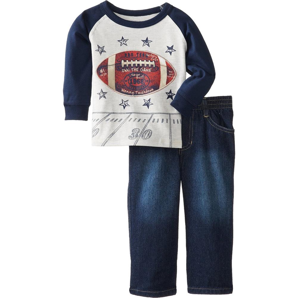 Kids Headquarters Boys 2T-4T Football Jean Set