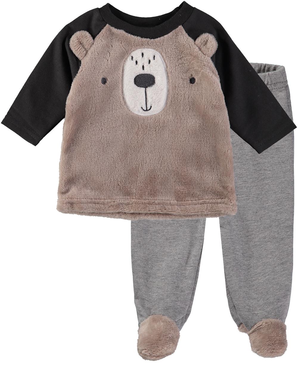 Bon Bebe Boys 0-9 Months Plush Animal Pant Set