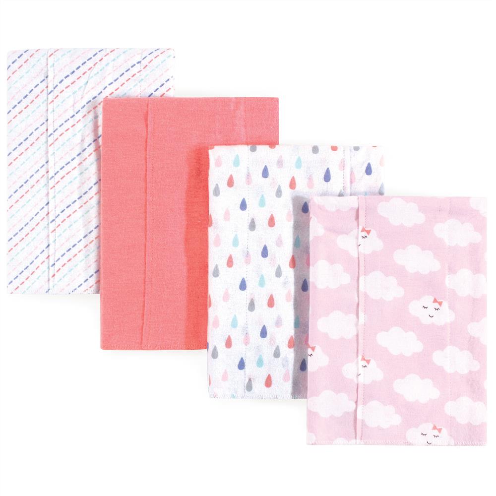 Luvable Friends 4 Pack Baby Cotton Flannel Burp Cloths