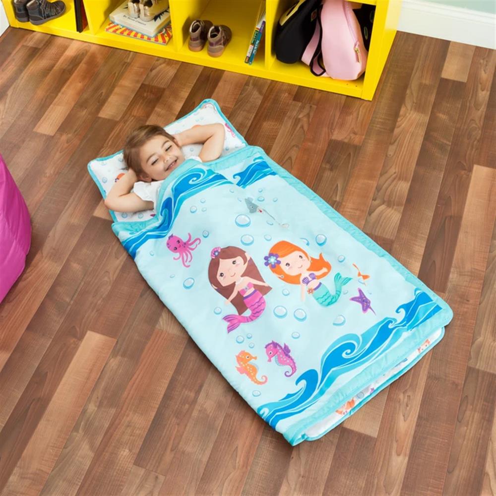 Everyday Kids Underwater Mermaids Toddler Nap Mat with Pillow