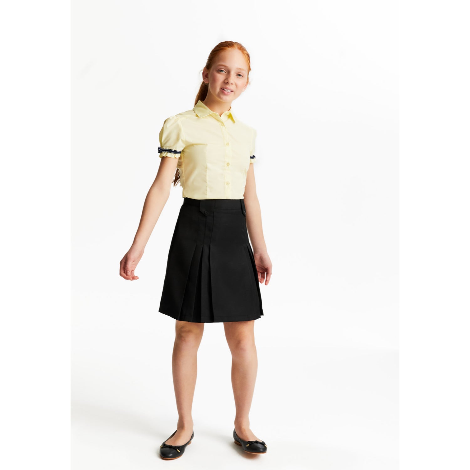 French Toast Girls 7-20 Front Pleated Skirt With Tabs