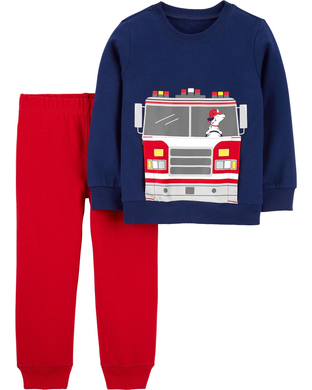 Carters Boys 2T-4T Firetruck Jogger Set