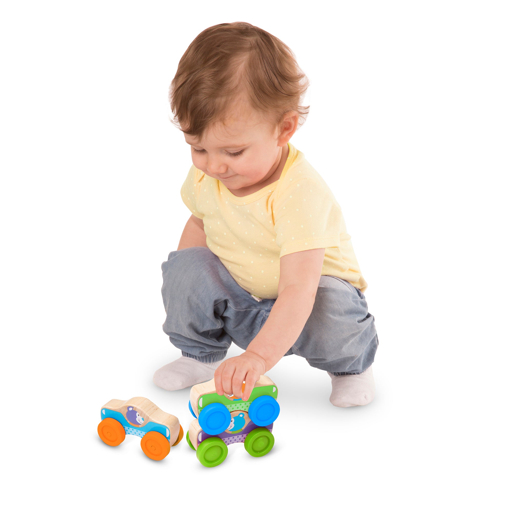 Melissa and Doug First Play Wooden Animal Stacking Cars