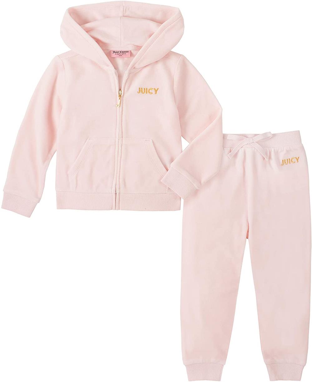 Juicy Couture Girls 4-6X Embroidered Velour Jogger Set