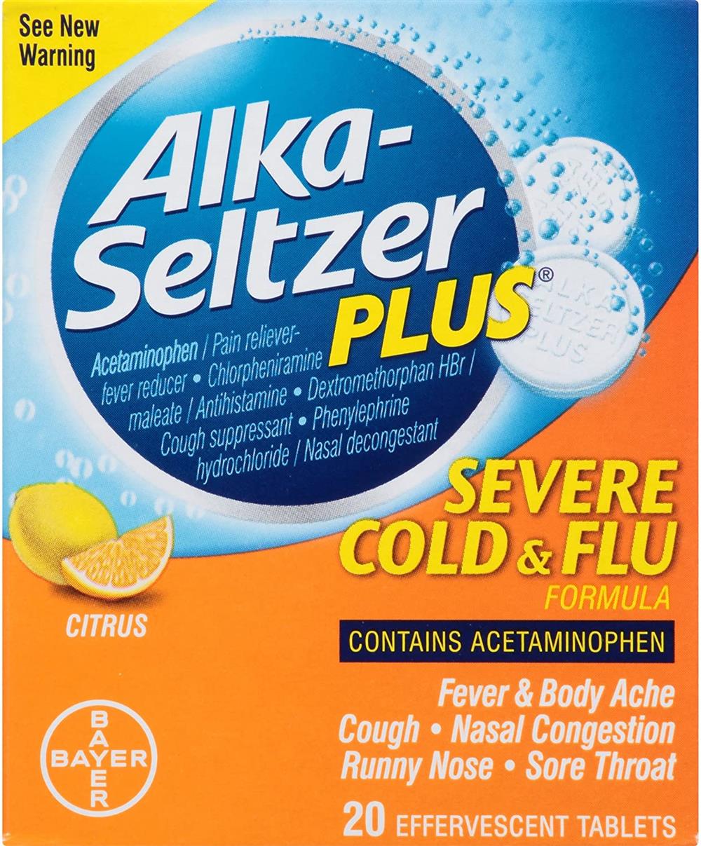 Alka-Seltzer Plus Flu Citrus Effervescent, 20 Count