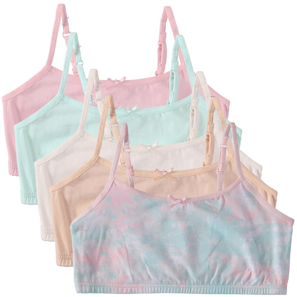 Rene Rofe Girls 7-16 Joelle Cotton Bralette 5-Pack