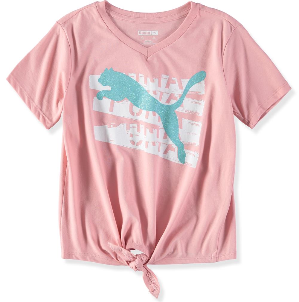 PUMA Girls Puma Tie Front T-Shirt