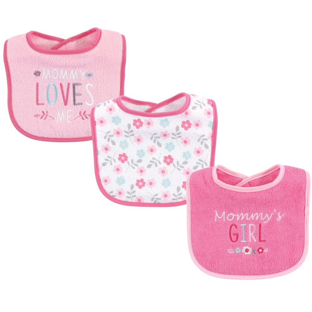 Luvable Friends 3 Pack Cotton Drooler Bibs with Fiber Filling