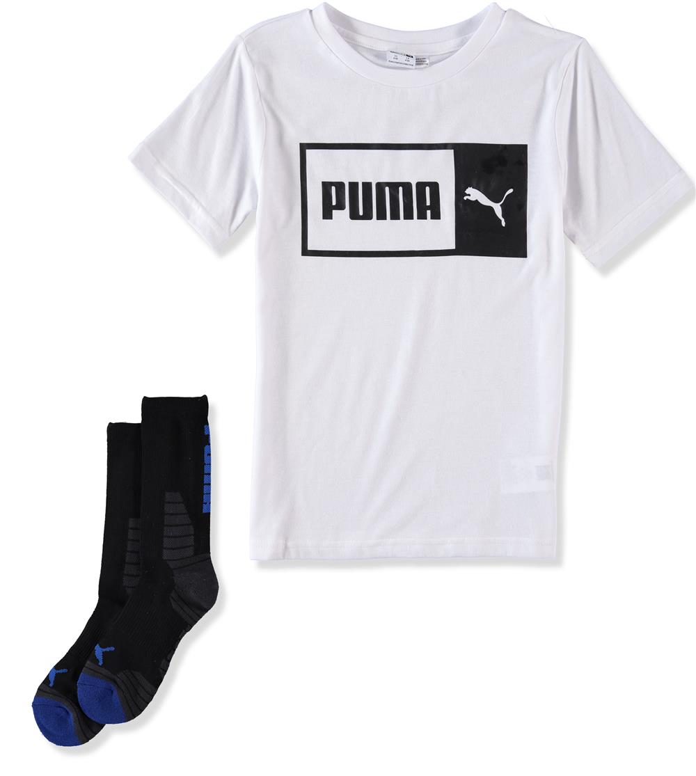 PUMA Boys 8-20 Short Sleeve T-Shirt and Sock Set