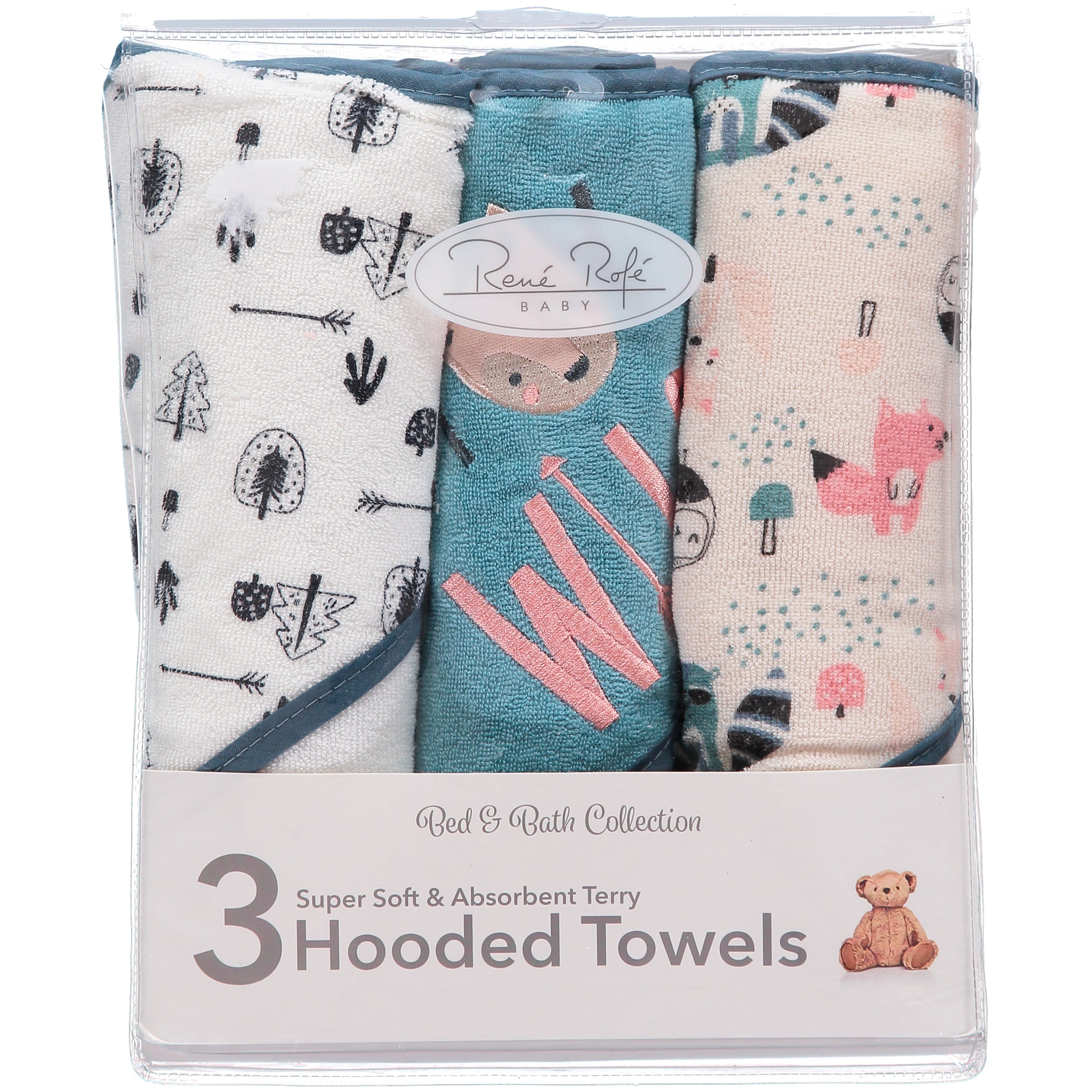 Rene Rofe Baby Bed & Bath Collection Hooded Towels, 3 Pack