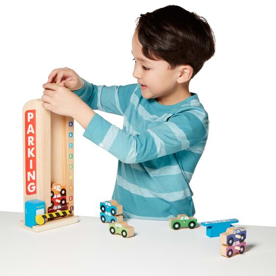 Melissa and Doug Wooden Stack & Count Parking Garage