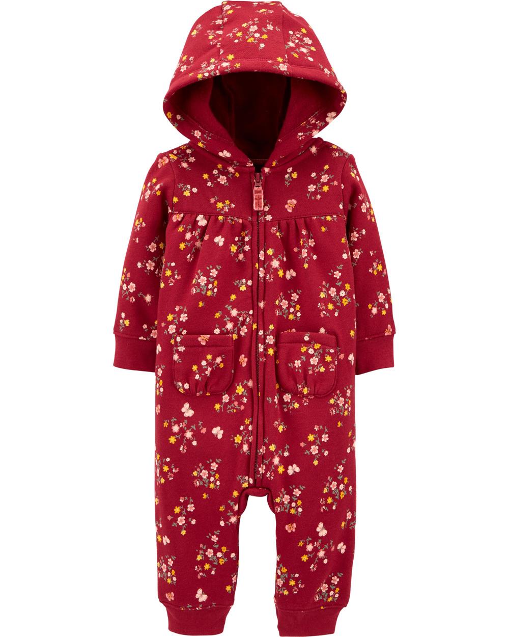 Carters Girls Floral Fleece Jumpsuit