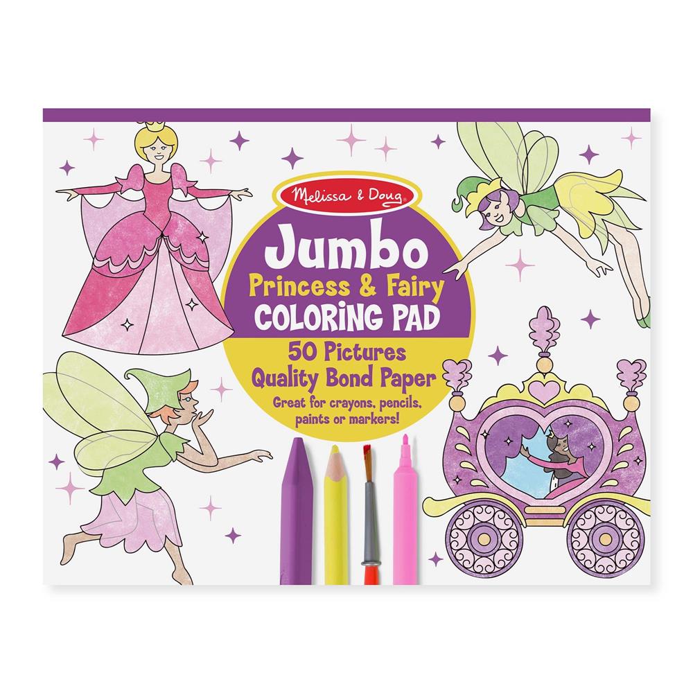 Melissa and Doug Jumbo Coloring Pad - Princess & Fairy