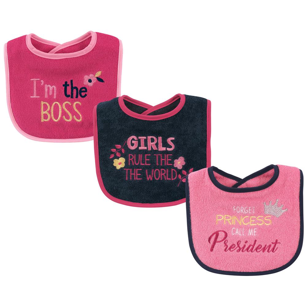 Luvable Friends 3 Pack Cotton Drooler Bibs with Fiber Filling