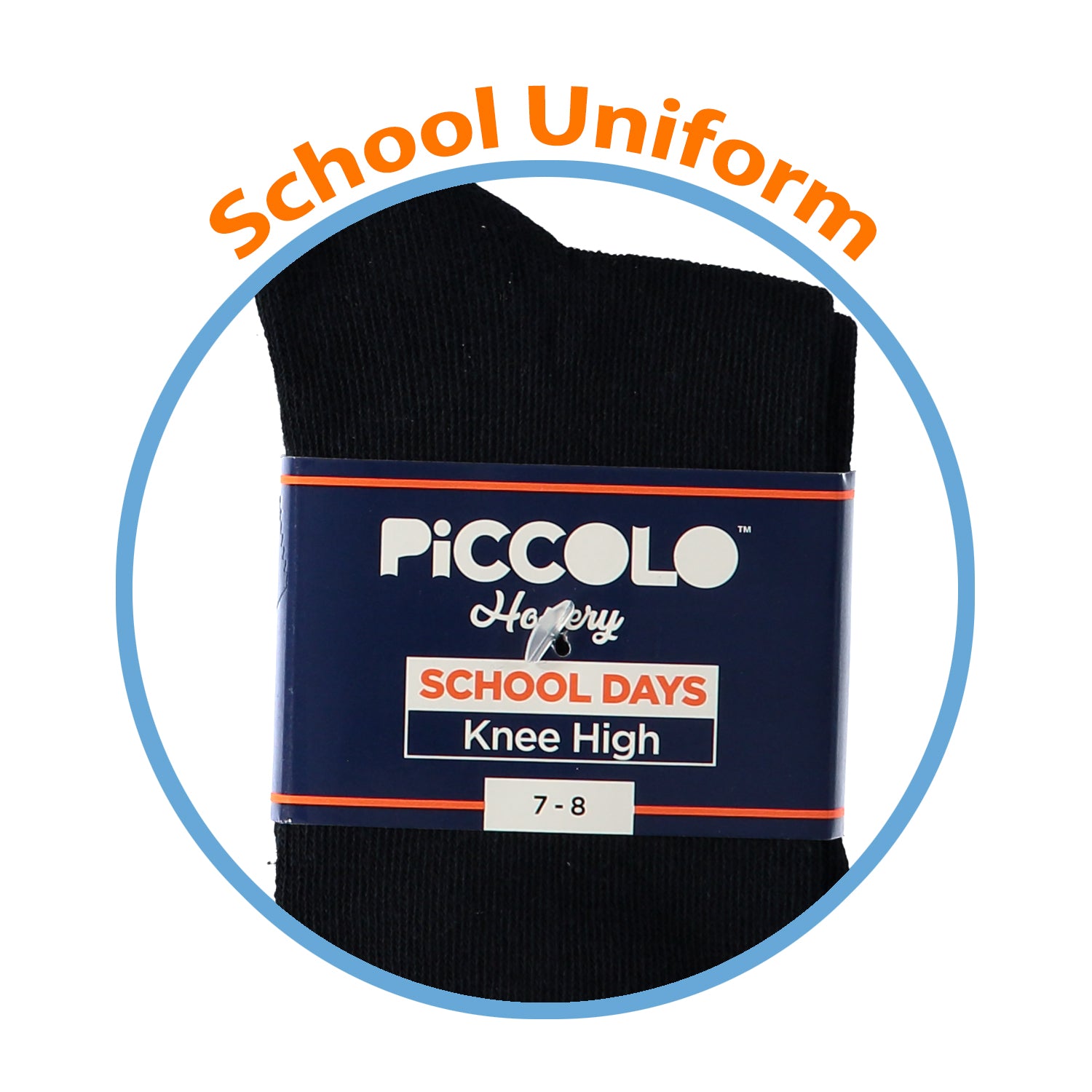 Piccolo Hosiery Girls School Uniform Knee-High Sock, Pack of Three