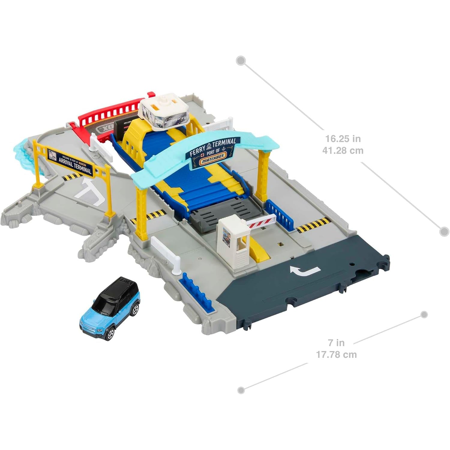 Mattel Matchbox Ferry Port Set with Detachable Wheeled Ferry