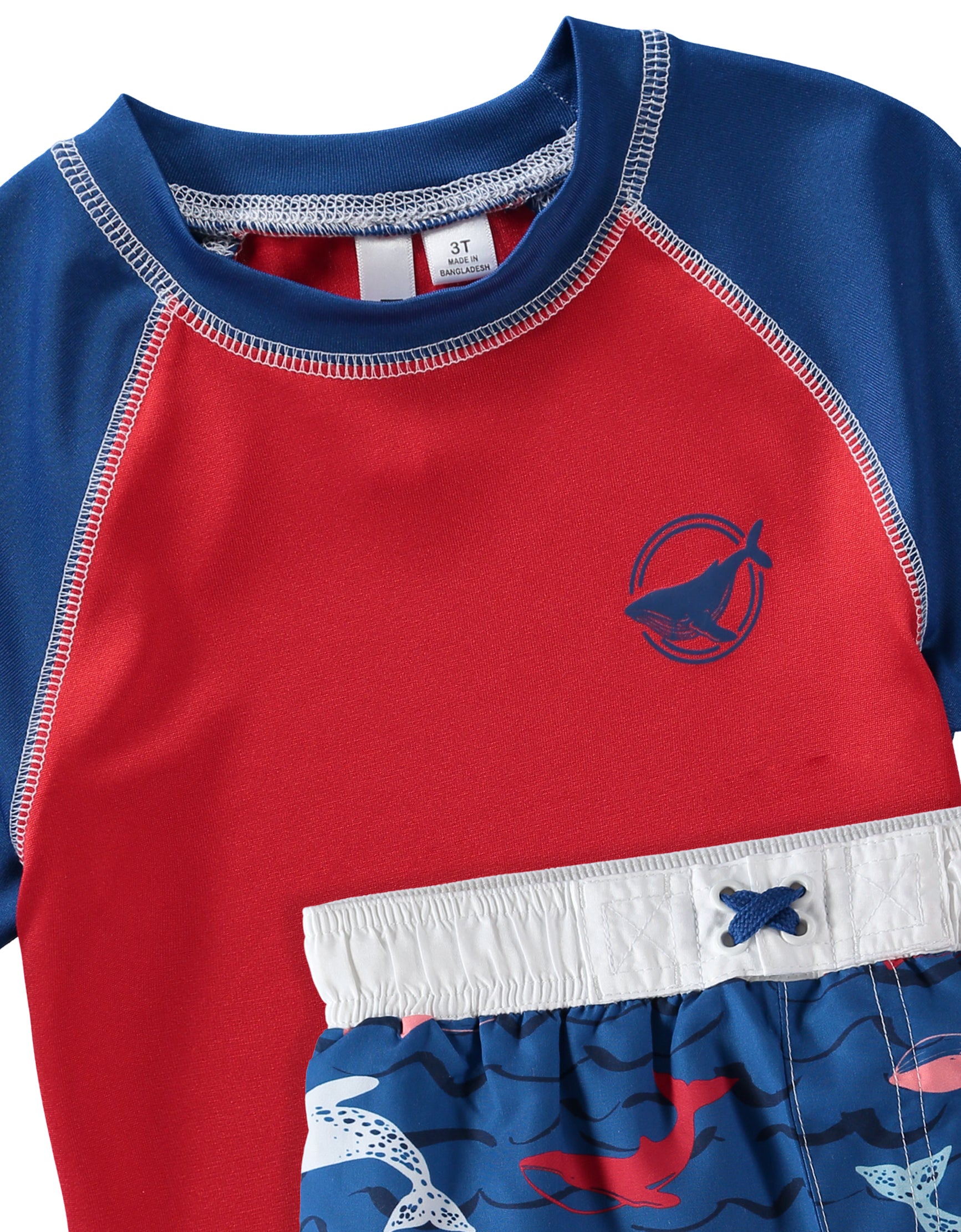 KIMU Boys 2T-4T Whale 2-Piece Rashguard Set