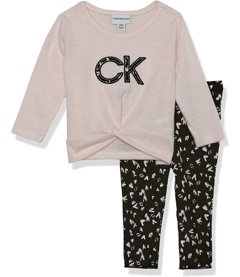 Calvin Klein Girls 12-24 Months 2-Piece Twist Top Legging Set