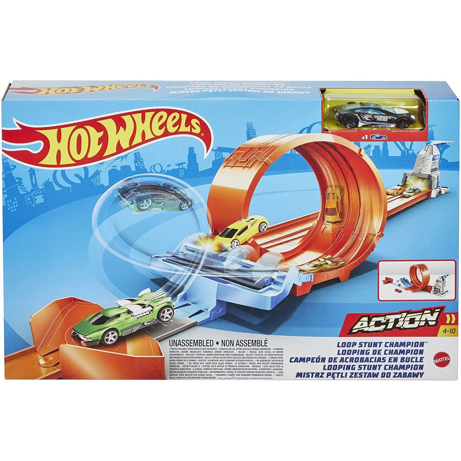 Mattel Hot Wheels Toy Car Track Set Loop Stunt Champion