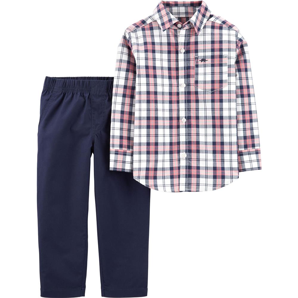 Carters Boys 0-24 Months Plaid Woven Pant Set