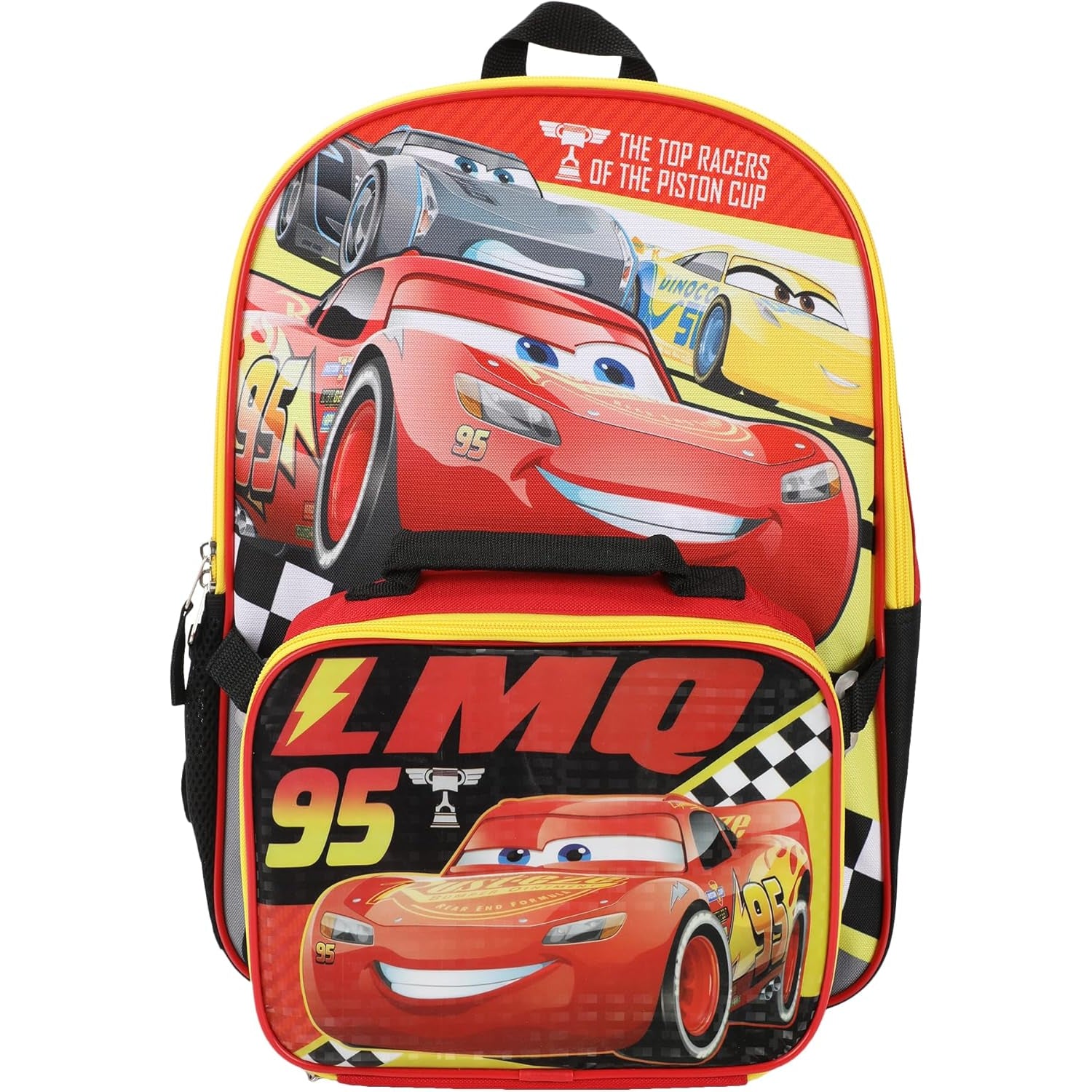 Bioworld Disney Cars Lightning McQueen #95 2-Piece Backpack & Lunchbox Set