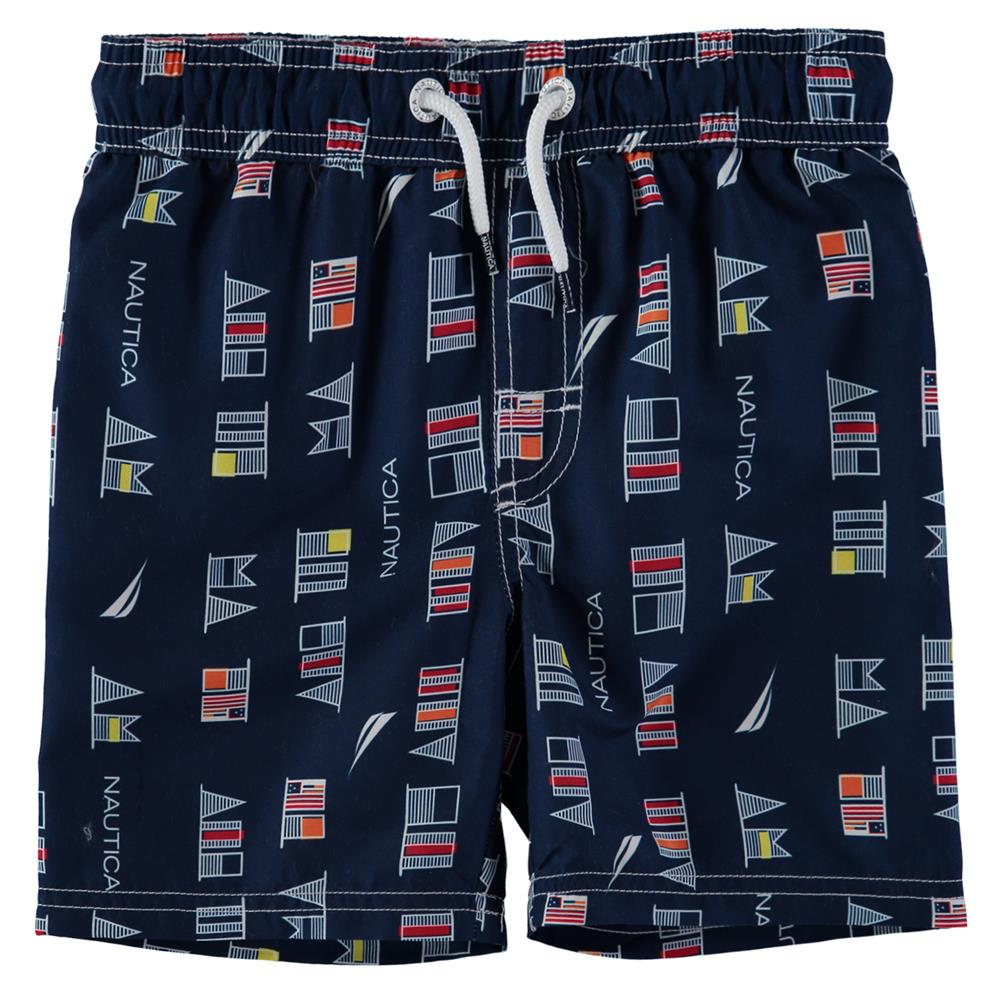 Nautica Boys 4-7 Flag Swim Trunk with UV Protection