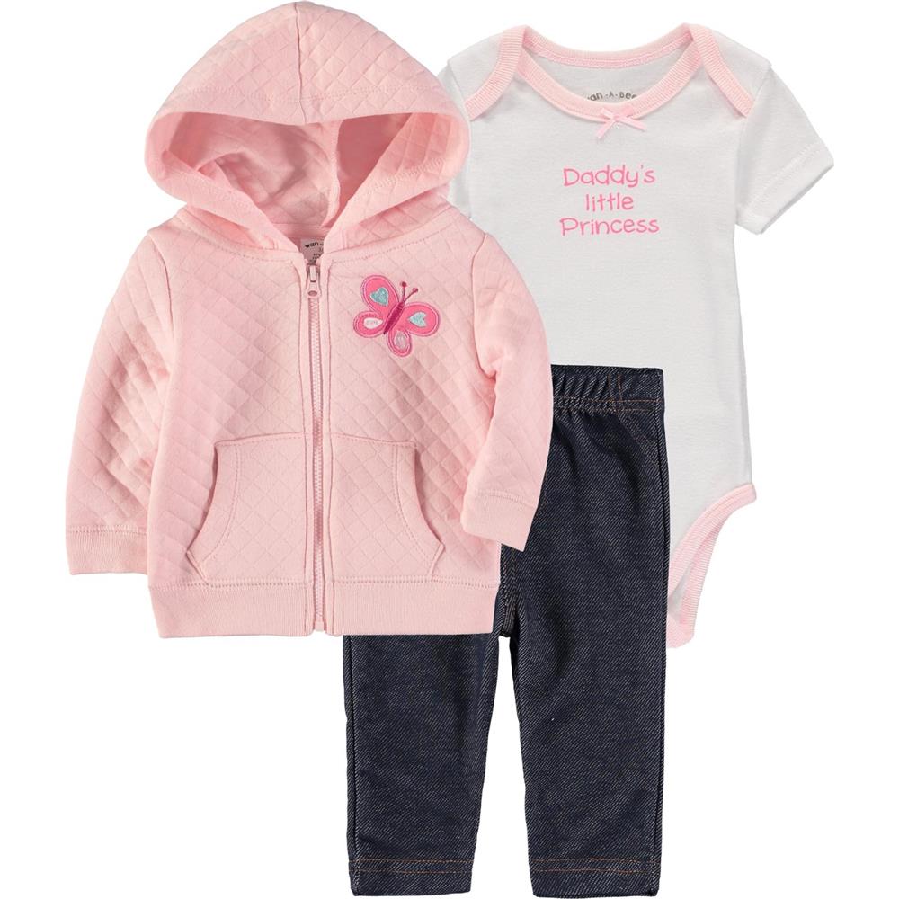 Wan-A-Beez Unisex Baby 0-24 Months 3 Piece Jacket Set