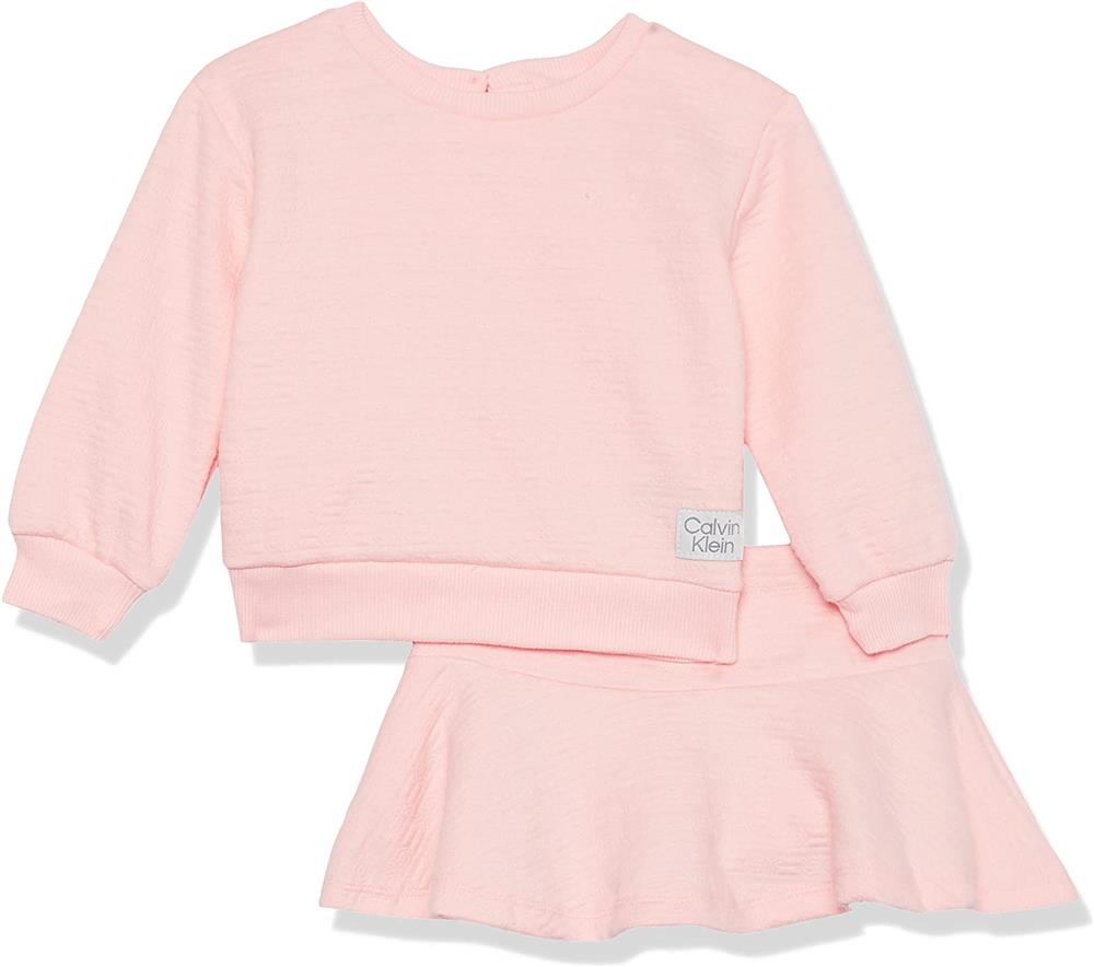 Calvin Klein Girls 2T-4T Crew Knit Scooter Skirt Set