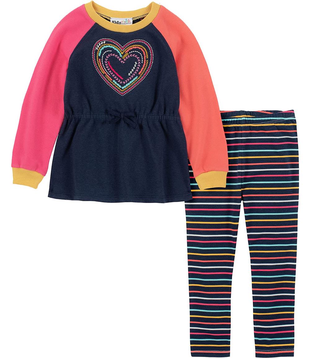 Kids Headquarters Girls 12-24 Months Heart Raglan Legging Set